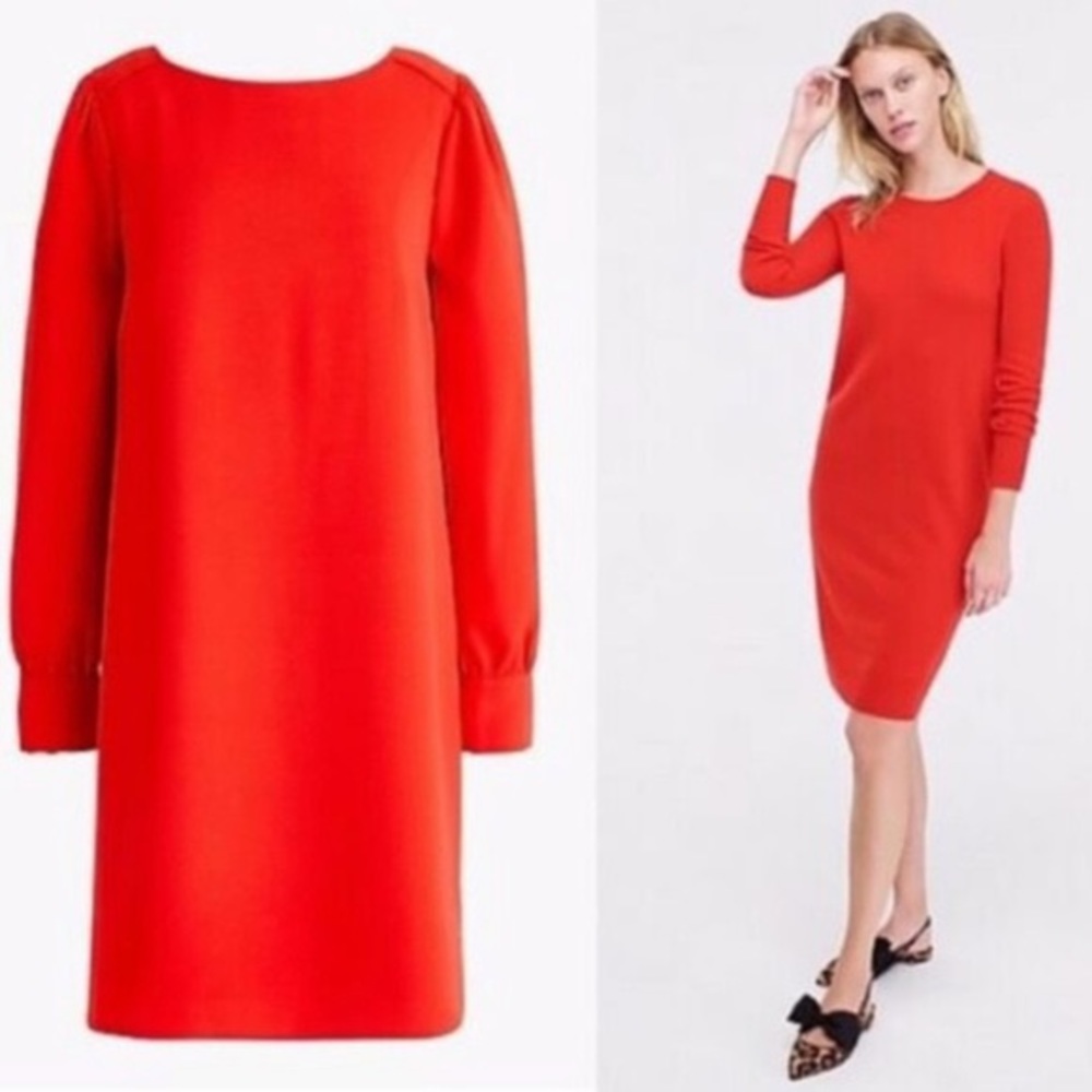 J.Crew long sleeve shift dress in crepe NWT